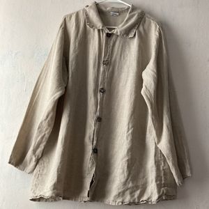 CP Shades Linen Button Up Shirt Cardigan Jacket